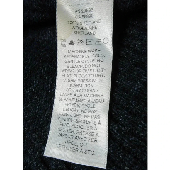 Pendleton Sweater Men's XXL 100% Shetland Wool Black Blue Washable Crew Neck - Picture 6 of 6